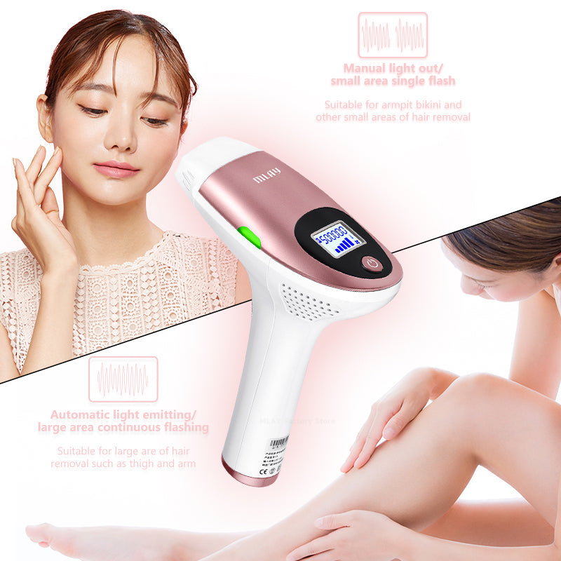 MLAY T3 Home Use IPL Laser Hair Removal device with replaceable lamp head for Women and Men